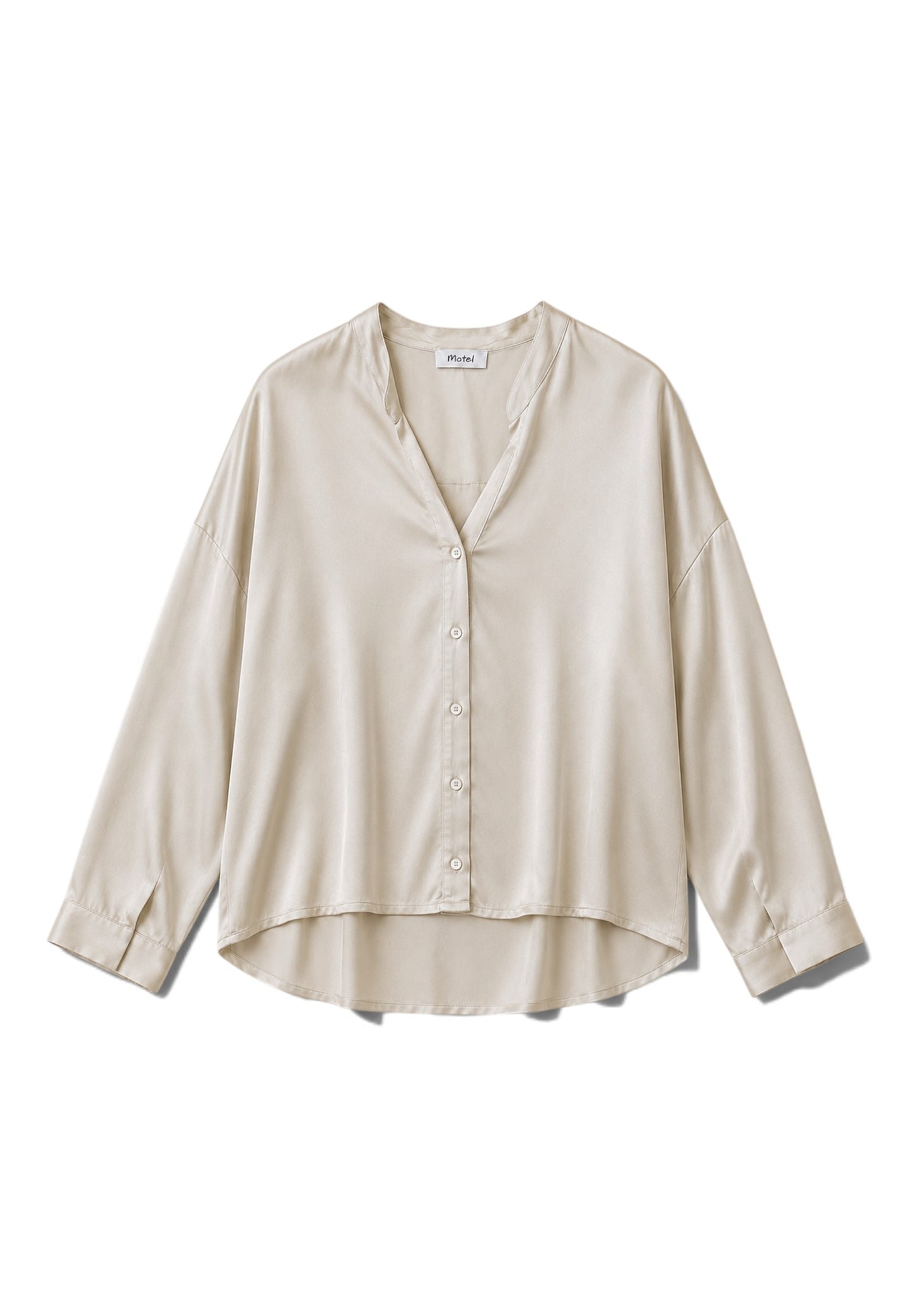MOTEL - Camicia Viscosa Collo Coreana Lana