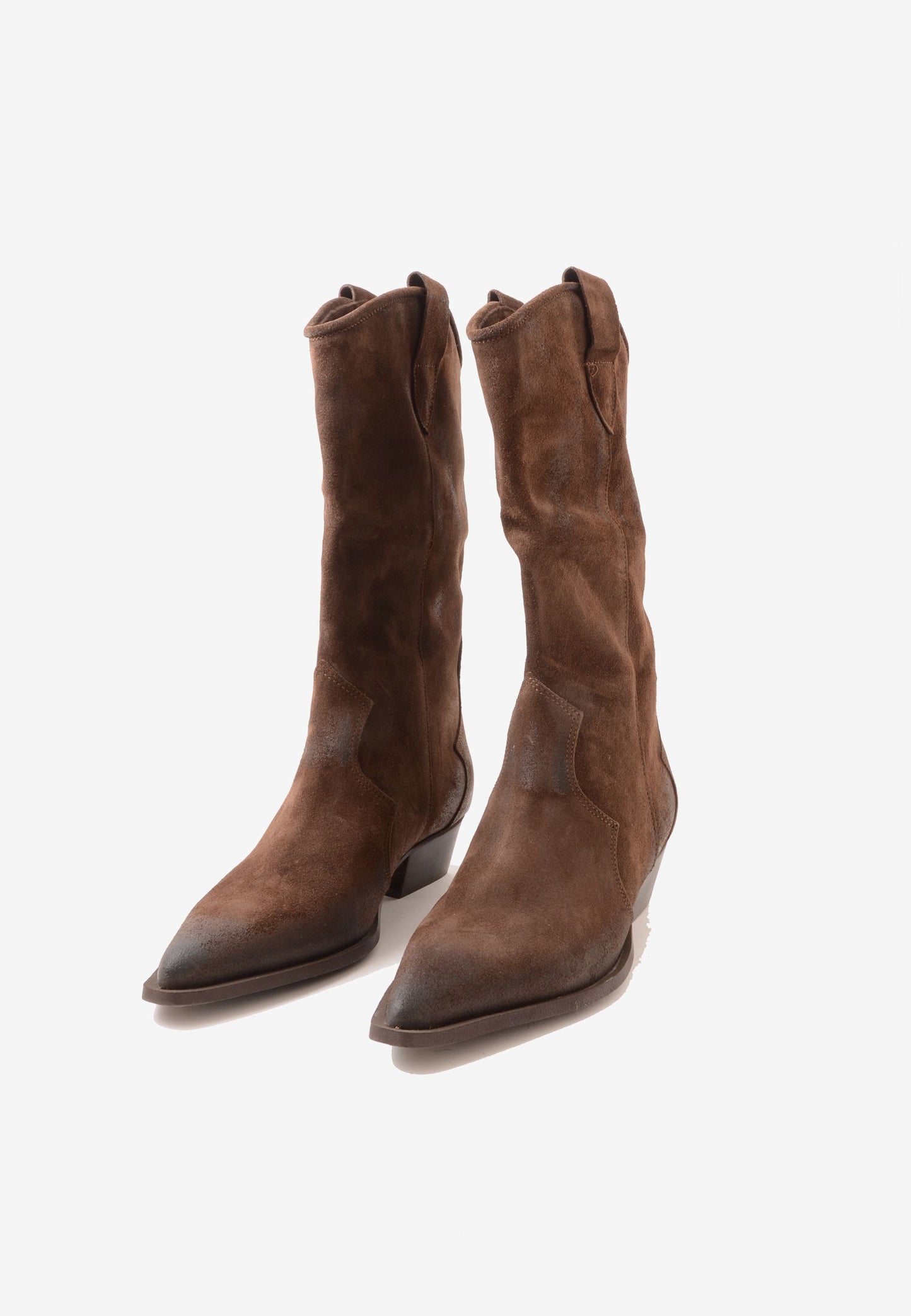 DIVINE FOLLIE - Stivale Texano Camoscio Moro