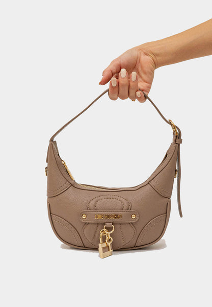 LOVE MOSCHINO - Borsa A Spalla Love Lock Taupe