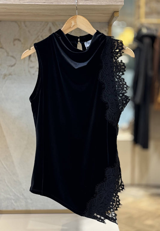 MOTEL - Top In Velluto Lingerie Nero
