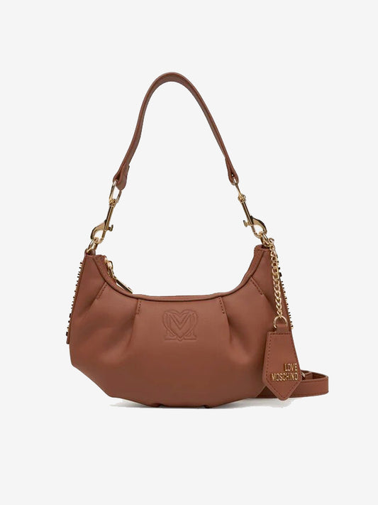 LOVE MOSCHINO - Borsetta A Spalla VERA PELLE Castagna
