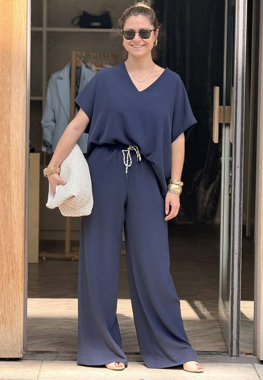 SUSY STAR CURVY - Completo Blusa + Pantalone Blu