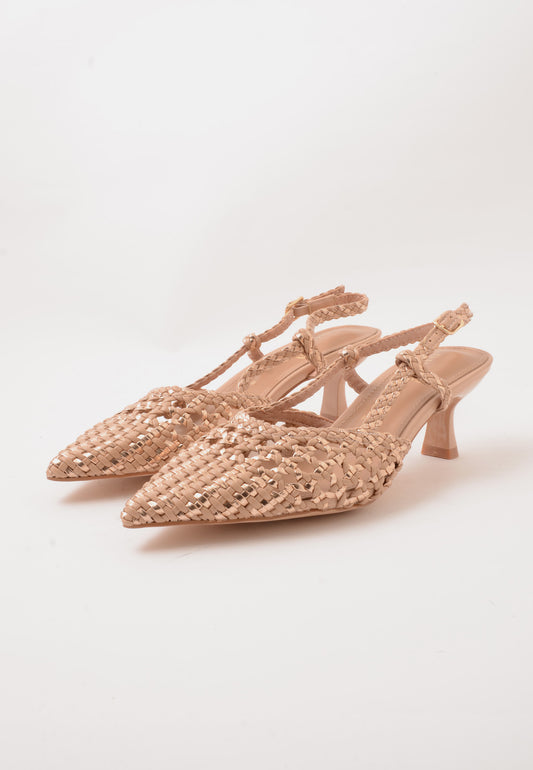 DIVINE FOLLIE - Slingback Intrecciato Soft Rosa Oro