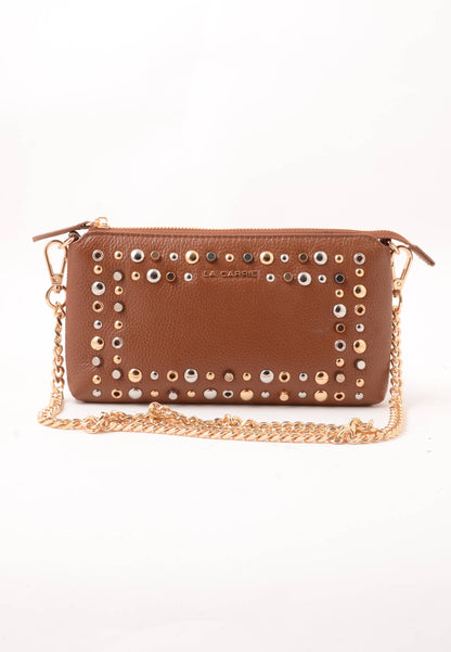 LA CARRIE - Pochette Portafoglio Explosion Vera Pelle Cuoio