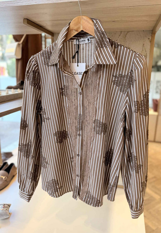 PLEASE - Camicia A Righe Moro