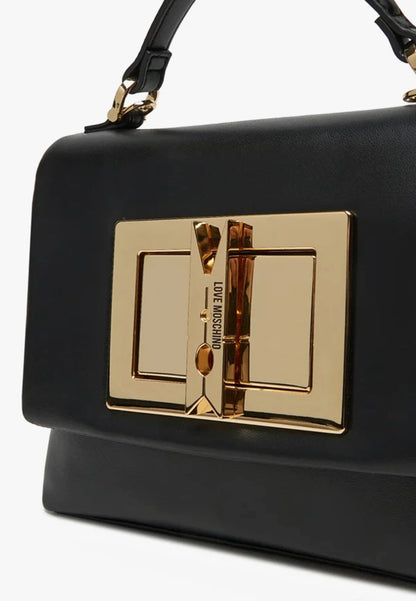 LOVE MOSCHINO - Borsa A Mano Gold Clip Nero