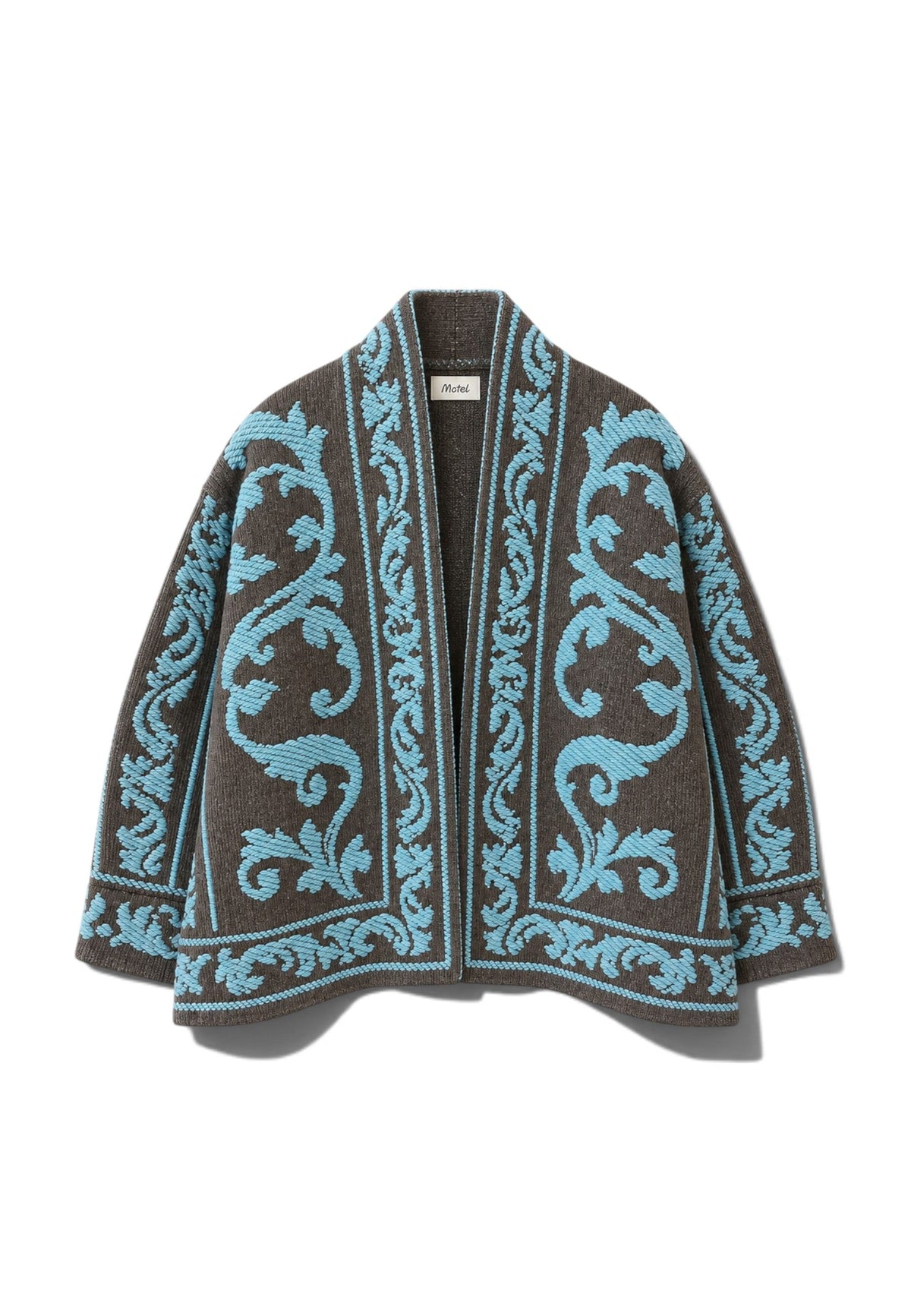 MOTEL - Cardigan Damascato Azzurro