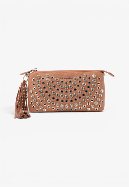LA CARRIE - Portafoglio Pochette Strass Andromeda Cotto