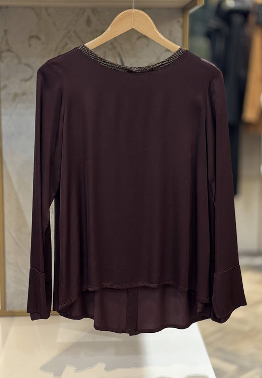 MOTEL - Blusa In Viscosa Manica Lunga Vino