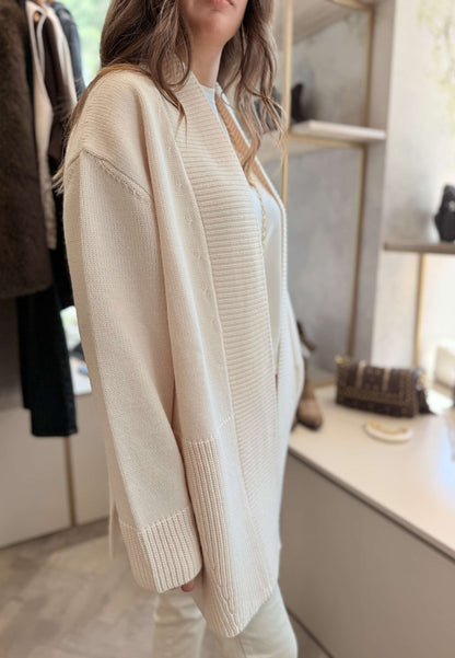 MOTEL - Cardigan Over Ecrù