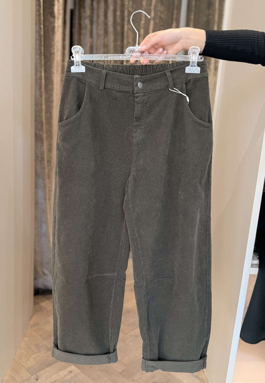 MOTEL - Pantalone A Costine Verde Scuro