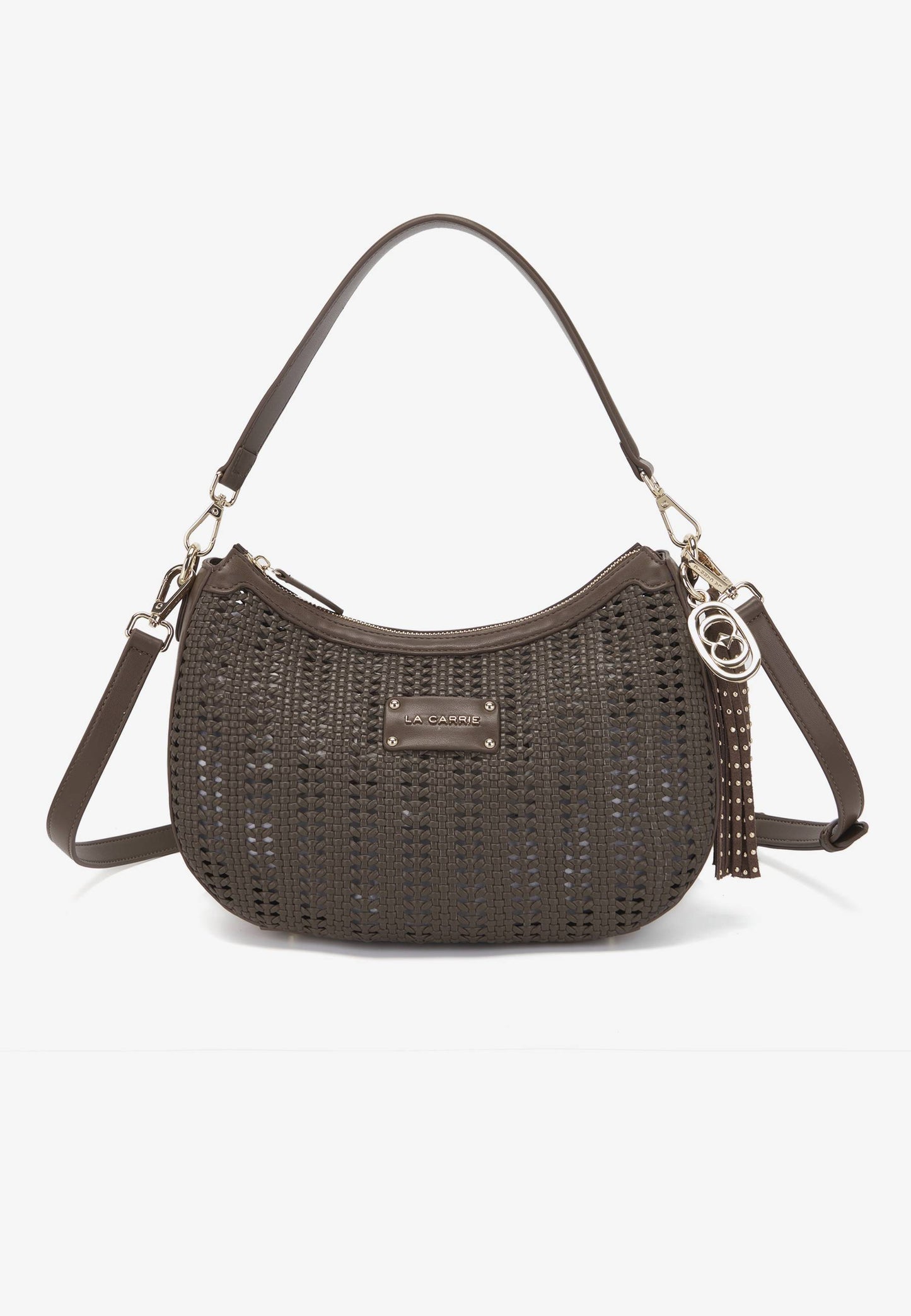 LA CARRIE - Borsa Hobo Intrecciata Marrone