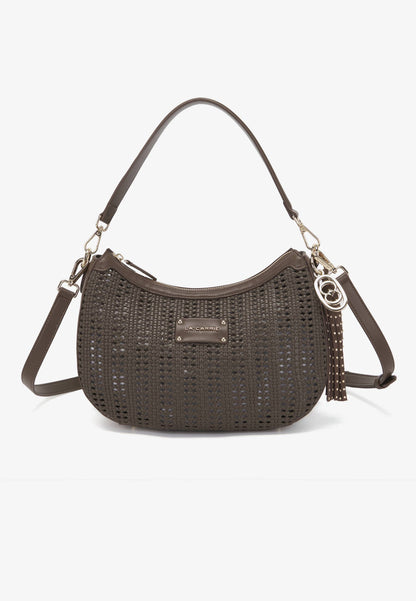 LA CARRIE - Borsa Hobo Intrecciata Marrone