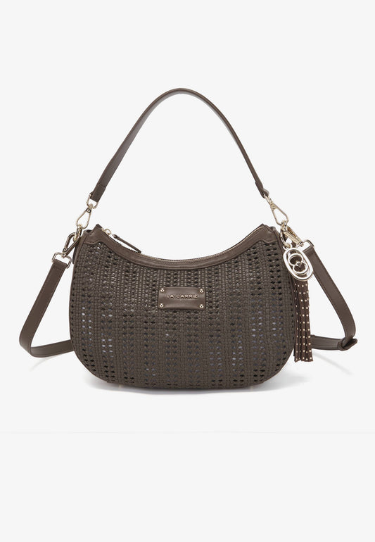 LA CARRIE - Borsa Hobo Intrecciata Marrone