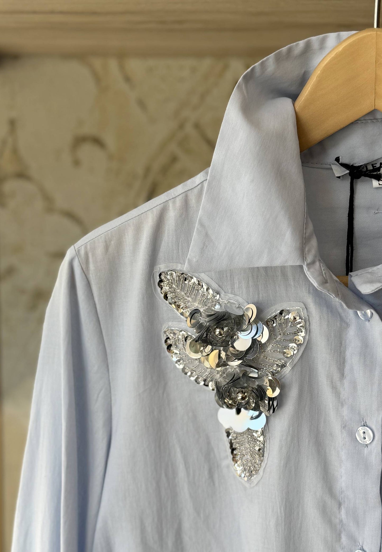 PLEAASE - Camicia Strass Celeste