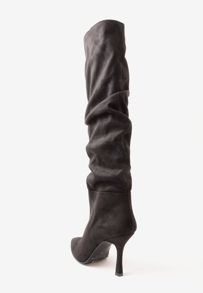 DIVINE FOLLIE - Stivale Camoscio Calza Nero