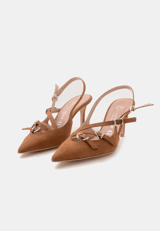 DIVINE FOLLIE - Slingback Fibbie Cuoio