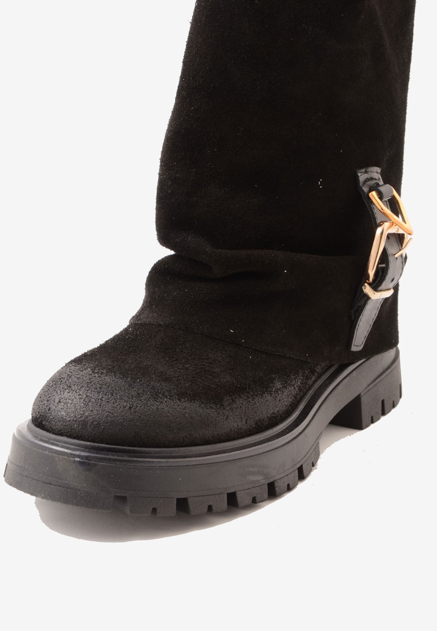 DIVINE FOLLIE - Stivale Risvolto Camoscio Nero