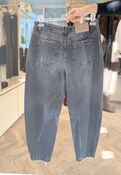 LE STREGHE - Jeans Barrel Grigio Scuro