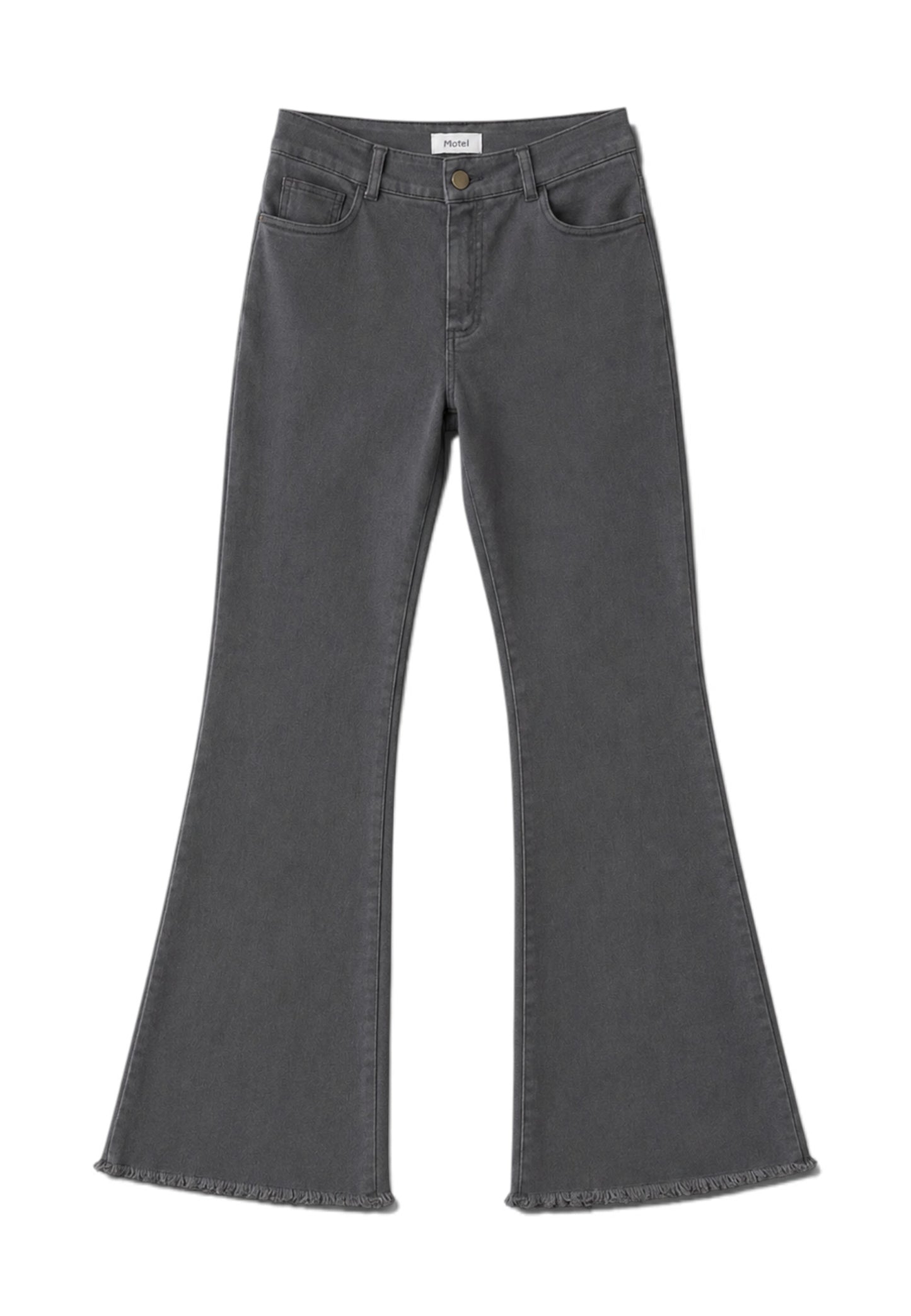 MOTEL - Jeans Flare Raw Grigio