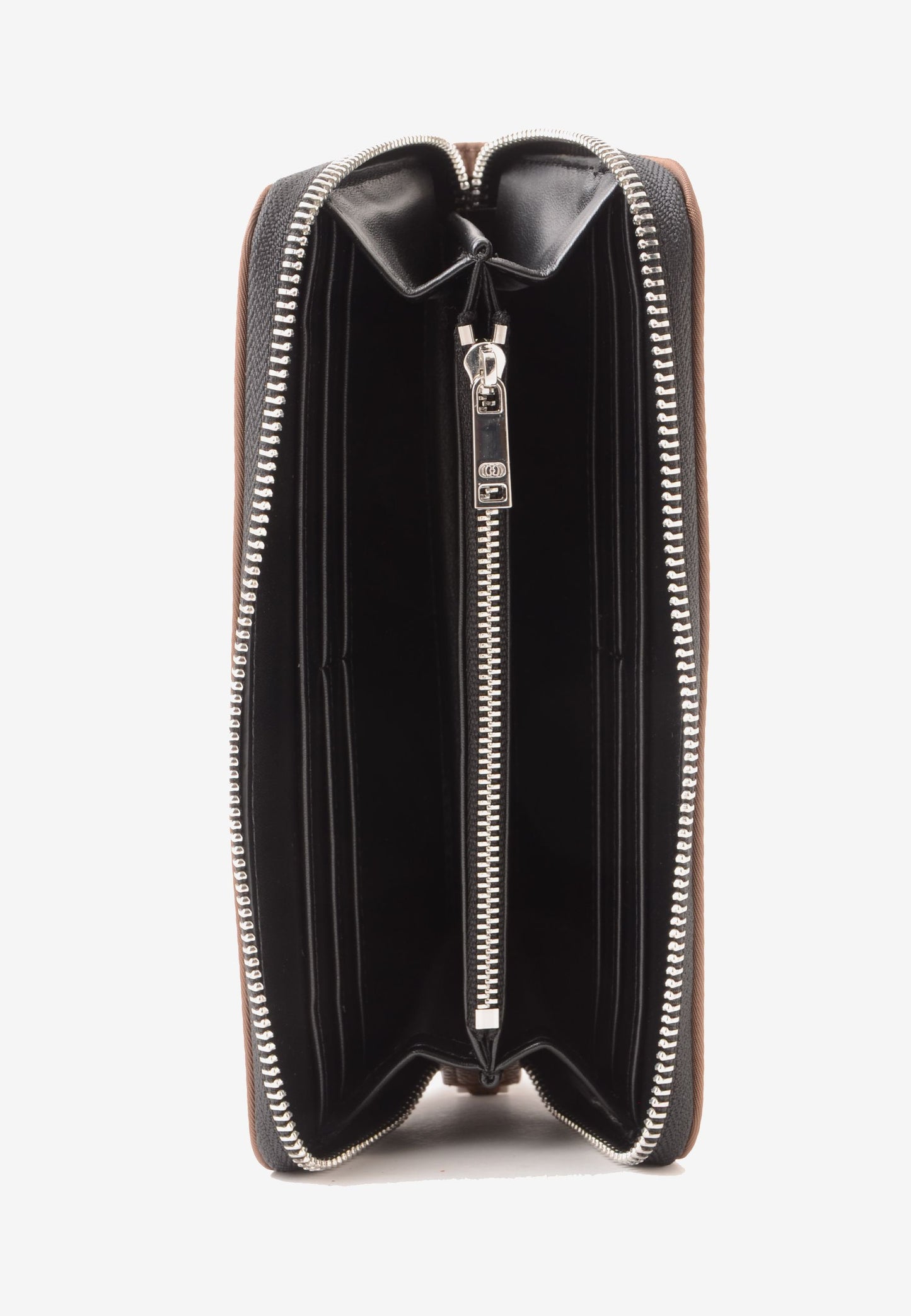 LA CARRIE - Portafoglio Zip Around Dark Nylon Mocha