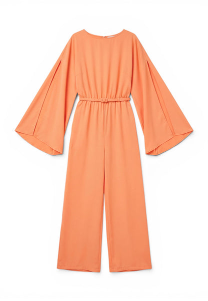 MINERVA - Tuta Jumpsuit Elegante con Maniche a Mantella Arancio