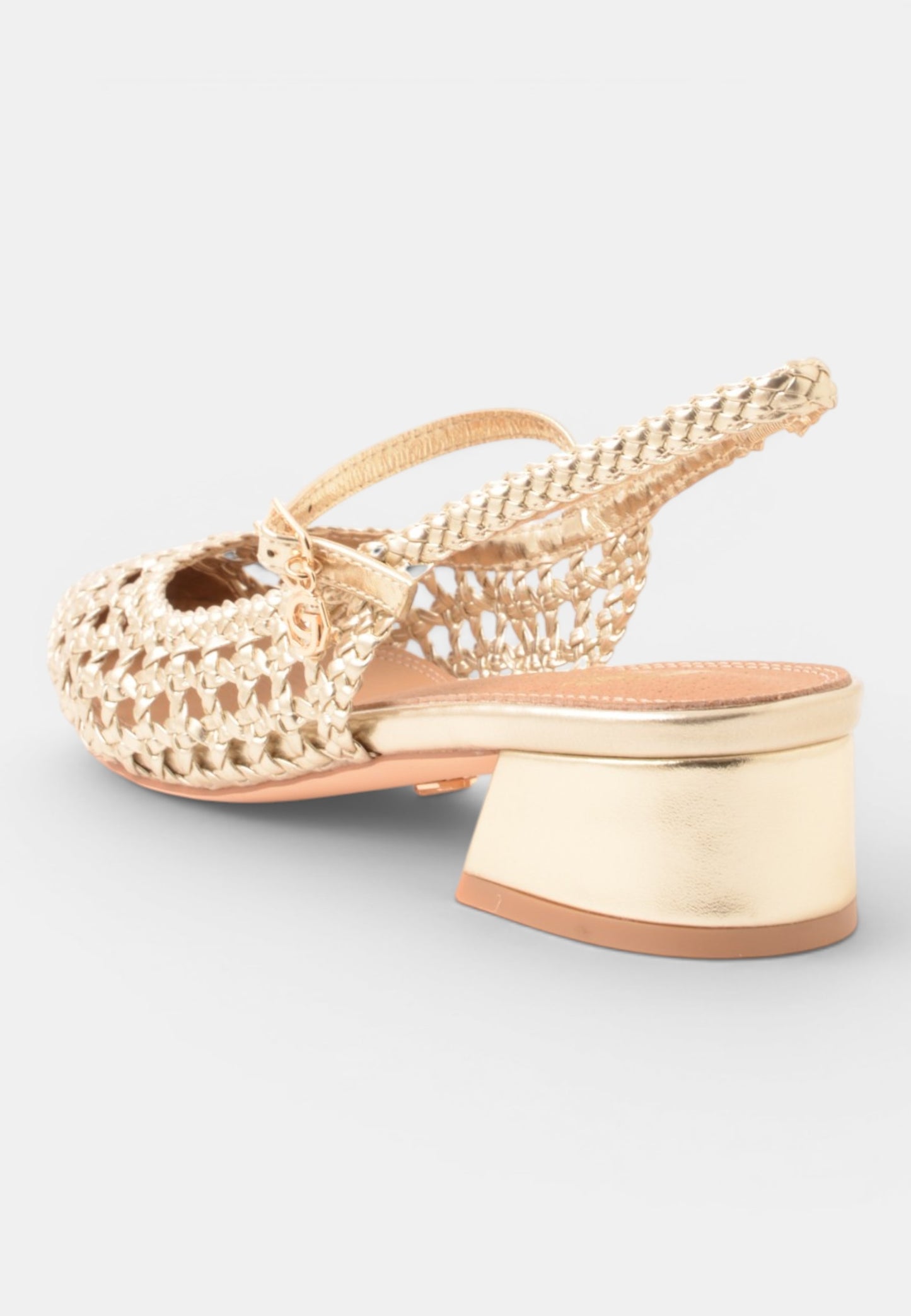 GOLD&GOLD - Slingback Con Tacco Traforata Oro