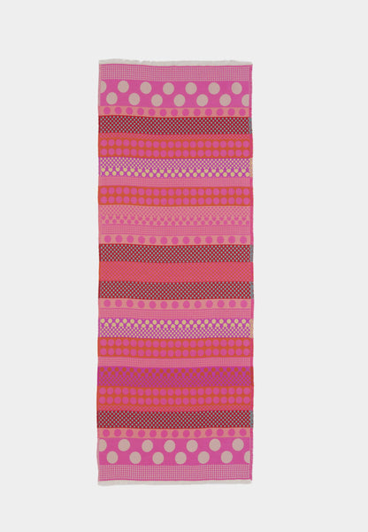 ALEX MAX - Pink Stripes &amp; Polka Dots Scarf