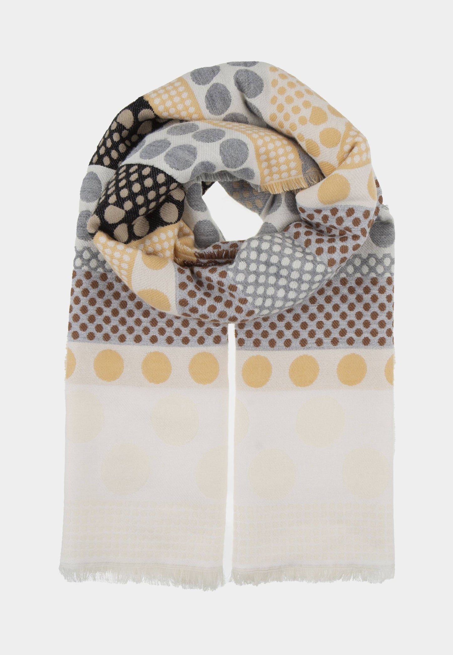 ALEX MAX - Scarf Stripes &amp; Polka Dots Black