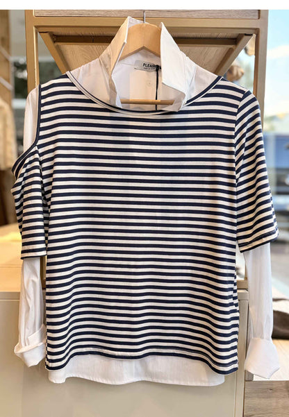 MARYLEY - Maglia Righe Blu