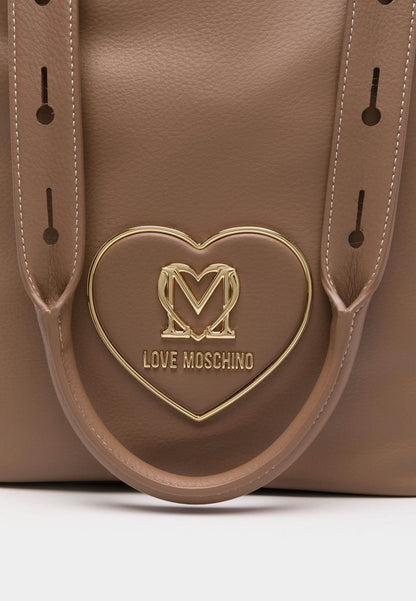 LOVE MOSCHINO - Shopping Bag Love Heart Taupe