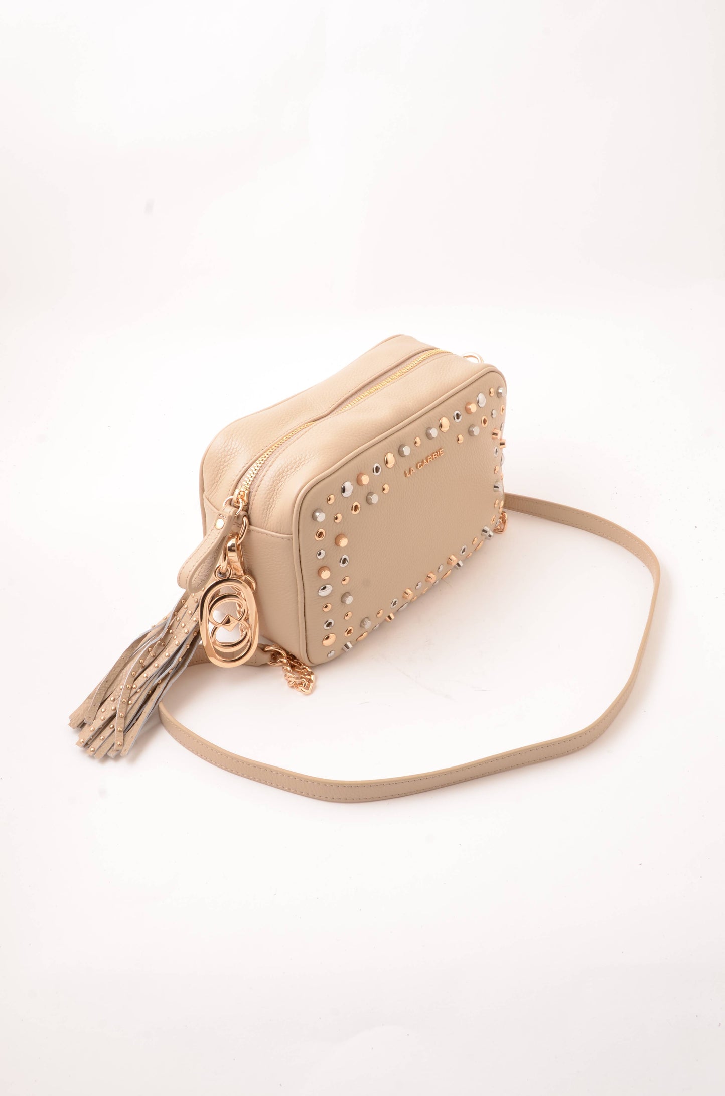 LA CARRIE - Borsa A Tracolla Explosion Vera Pelle Sand