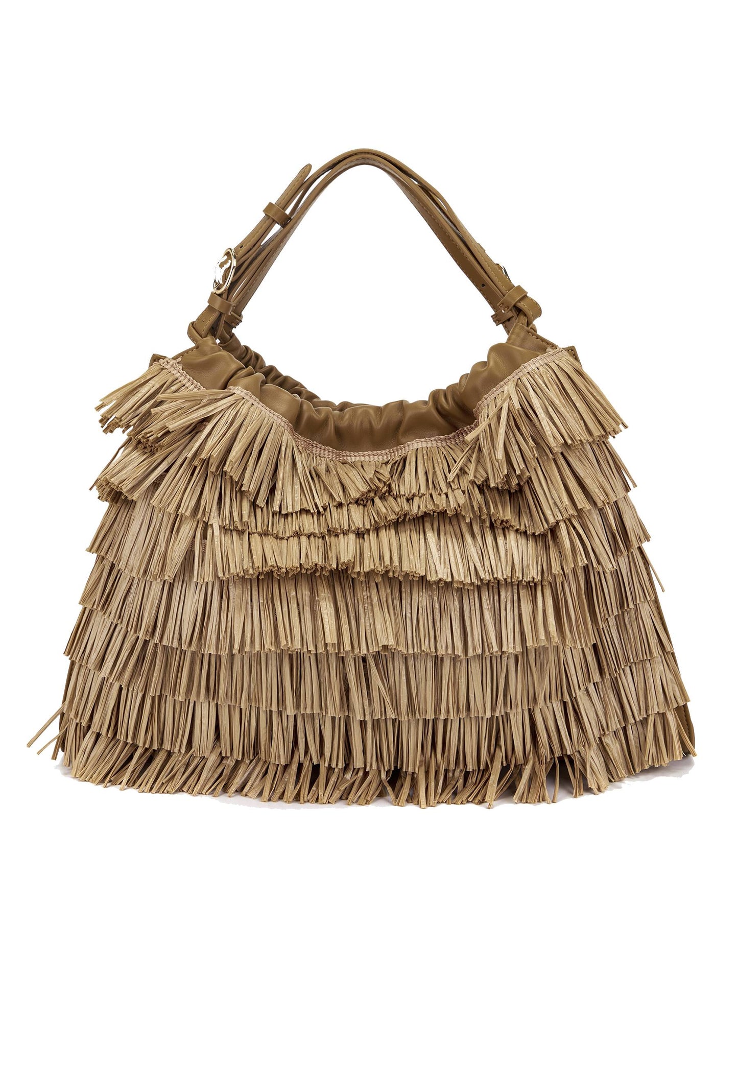 LA CARRIE - Shopping Bag In Raffia Marrone