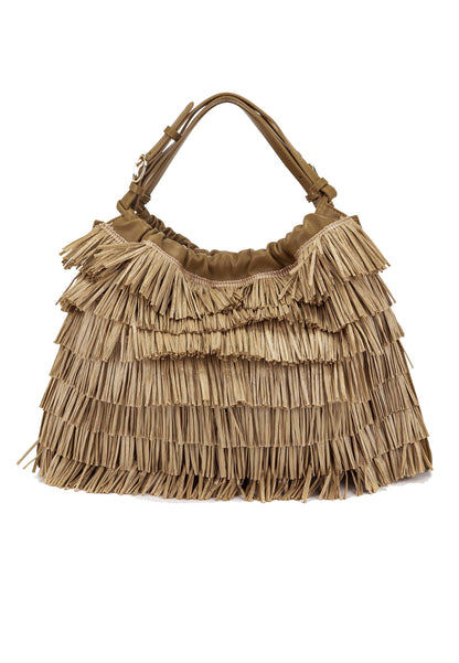 LA CARRIE - Shopping Bag In Raffia Marrone