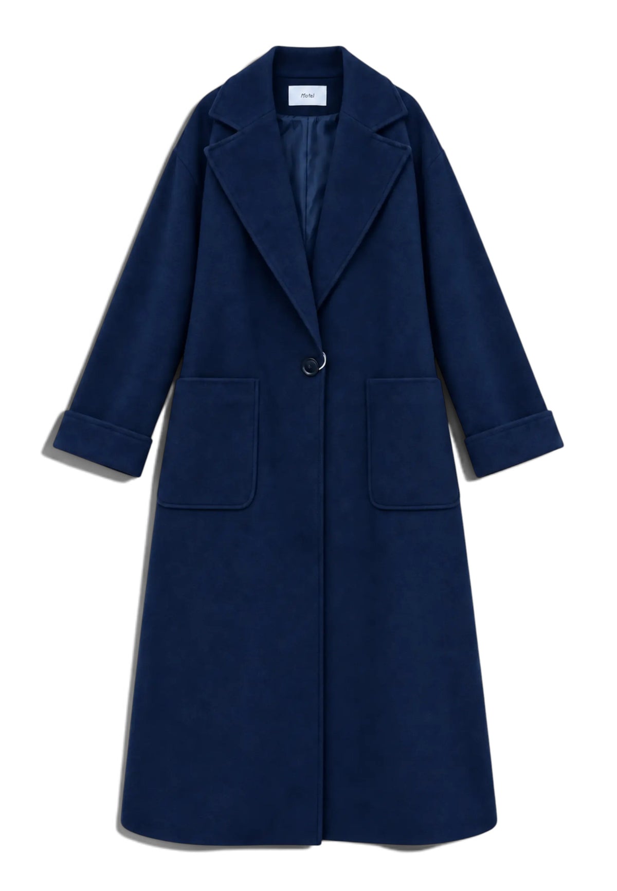 MOTEL - Cappotto Lungo Monobottone Blu