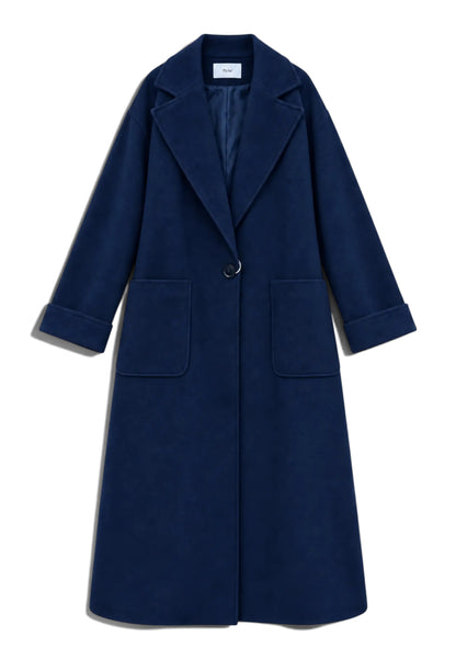 MOTEL - Cappotto Lungo Monobottone Blu