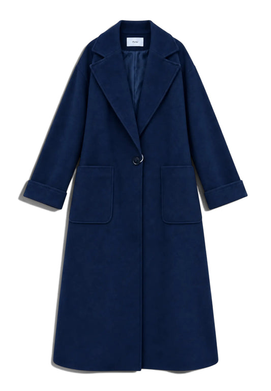 MOTEL - Cappotto Lungo Monobottone Blu
