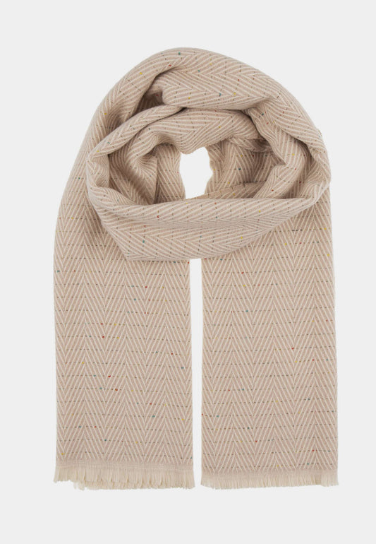 ALEX MAX - Beige Herringbone Scarf