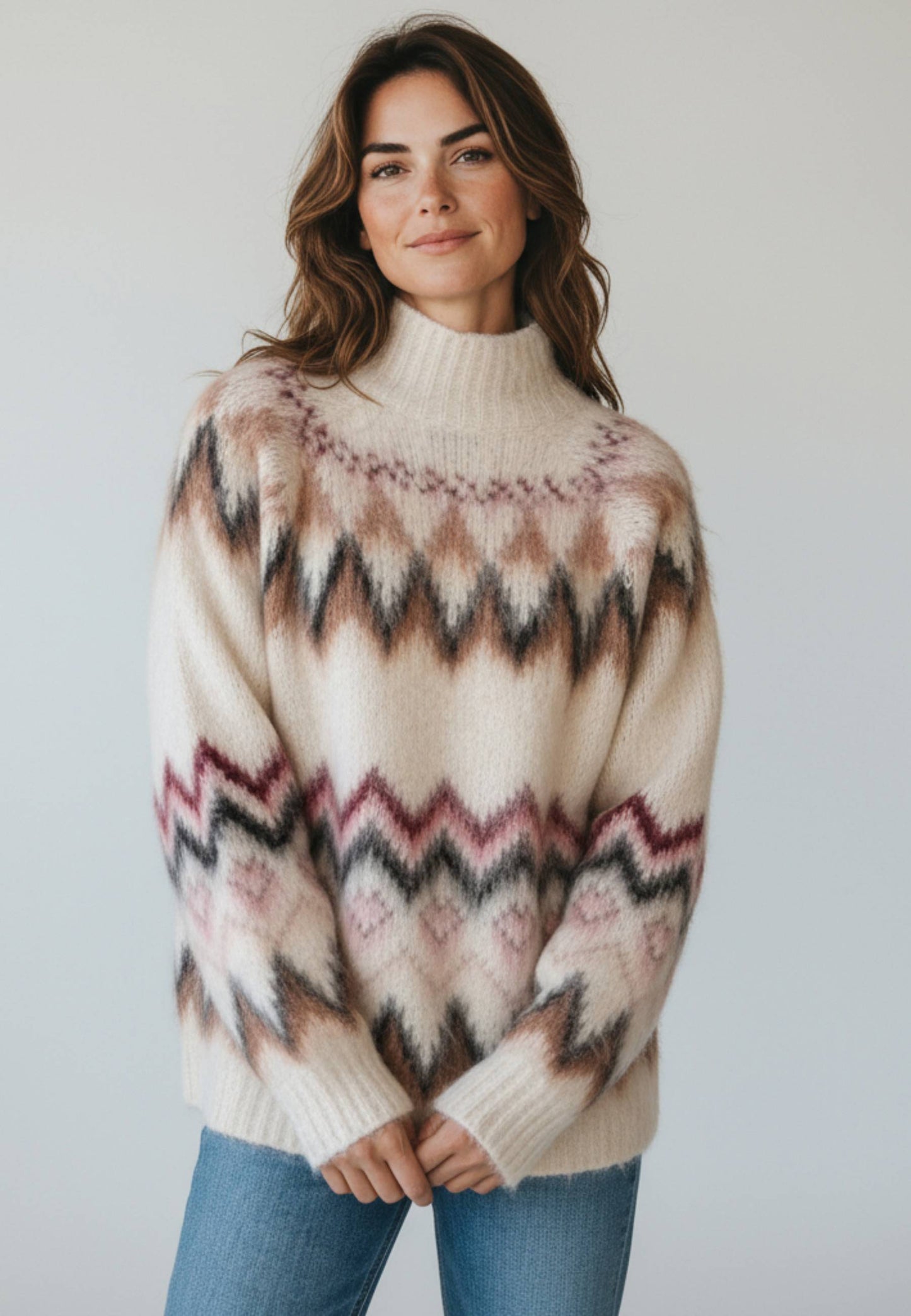 MOTEL - Maglione Collo Cratere Panna