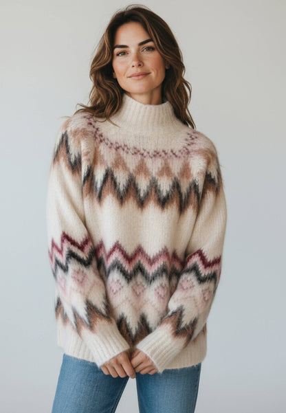 MOTEL - Maglione Collo Cratere Panna