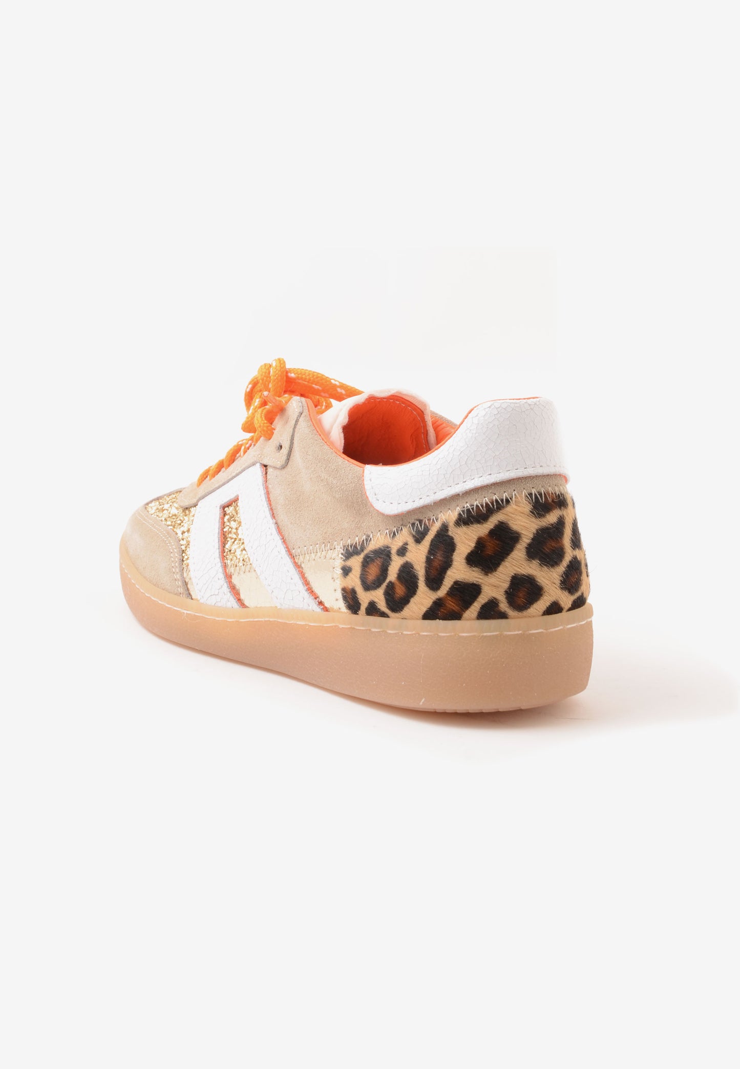 DIVINE FOLLIE - Sneakers Glitter Animalier Arancio