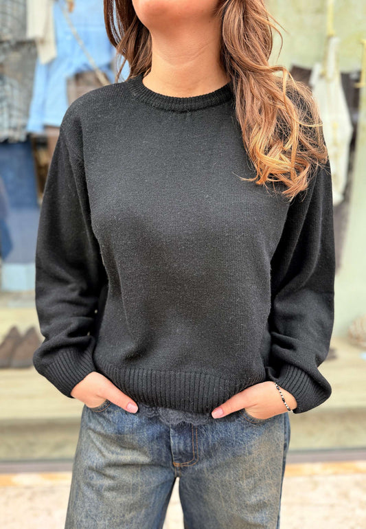MOTEL - Pullover Lingerie Con Spallina Nero