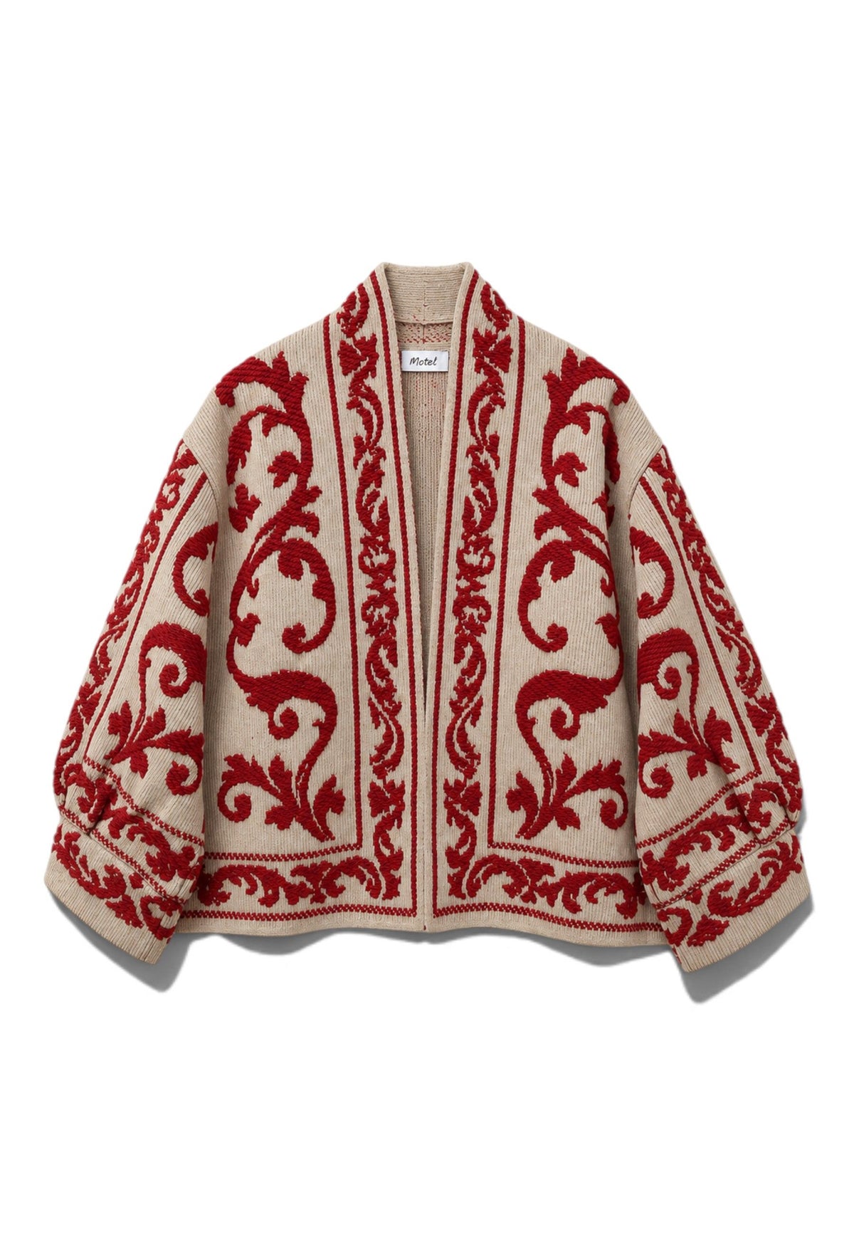 MOTEL - Cardigan Damascato Cammello