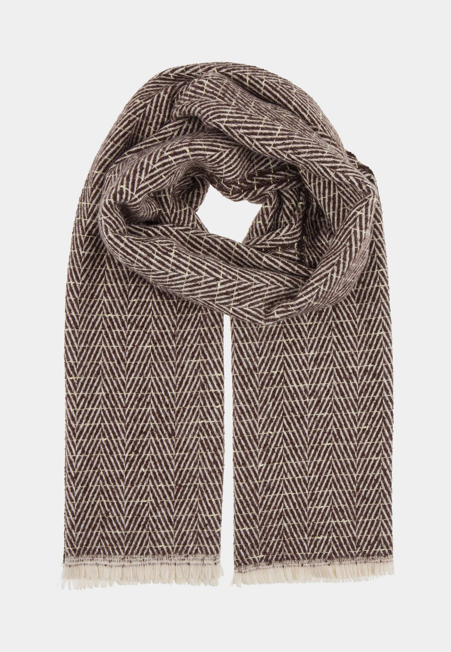 ALEX MAX - Coffee Herringbone Scarf