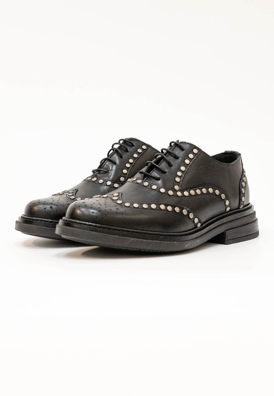 DIVINE FOLLIE - Black Studded Loafer