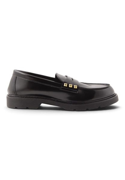 DIVINE FOLLIE - Mocassino Chunky In Pelle Nera