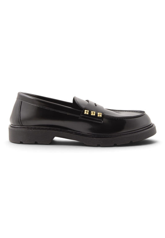 DIVINE FOLLIE - Mocassino Chunky In Pelle Nera