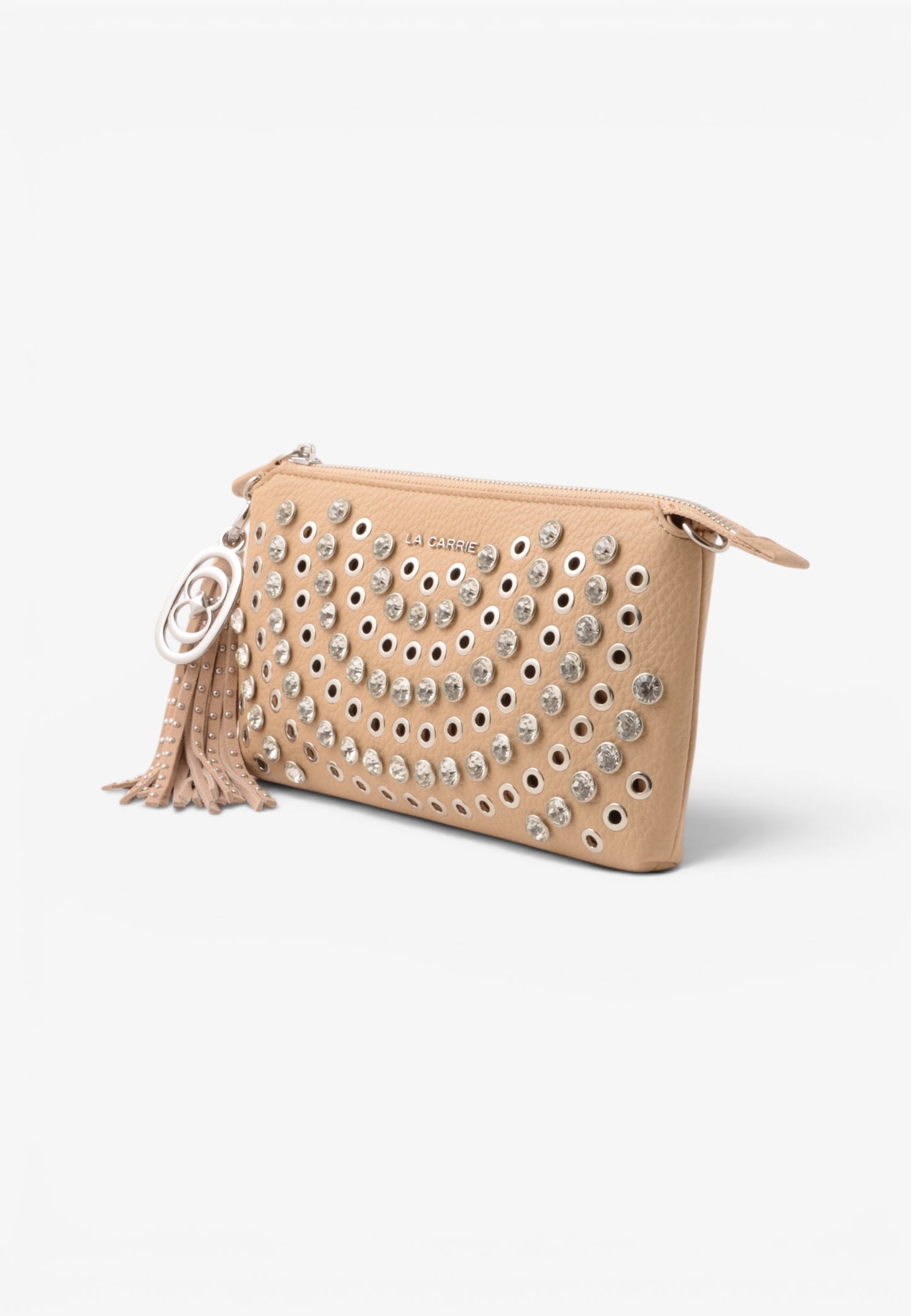 LA CARRIE - Portafoglio Pochette Strass Andromeda Beige