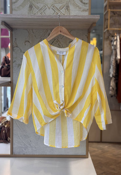 MOTEL - Camicia A Righe Giallo