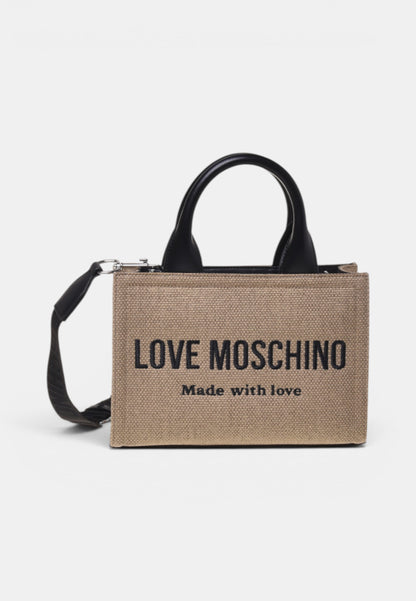 LOVE MOSCHINO - Borsa A Mano In Canvas Nero
